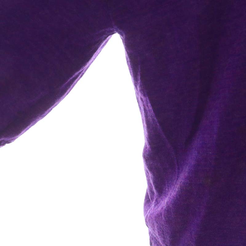フォーティーファイブアールピーエム 45R 45rpm ニット 五分袖 ウール シミあり Vネック 紫 パープル /NC ■GY09 レディース_画像4