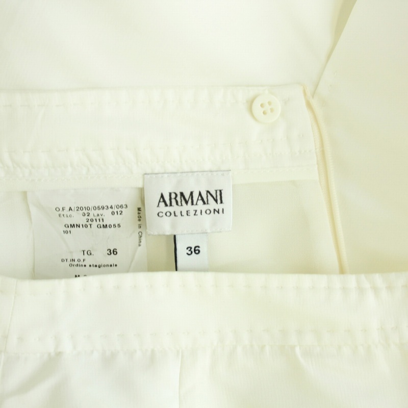 アルマーニ コレツィオーニ ARMANI COLLEZIONI タイトスカート ひざ丈 スリット 36 S 白 ホワイト /HN21 レディース_画像7