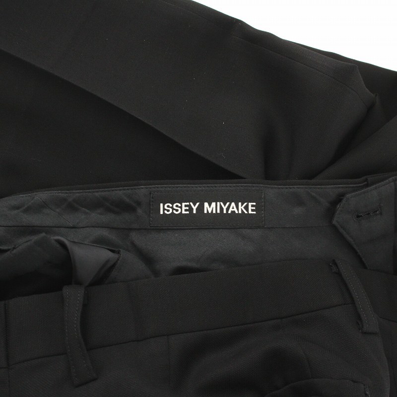 イッセイミヤケ ISSEY MIYAKE スラックス パンツ ジップフライ ウール 大きいサイズ 5 XXL 黒 ブラック /NW11 ■GY09 レディースの画像7