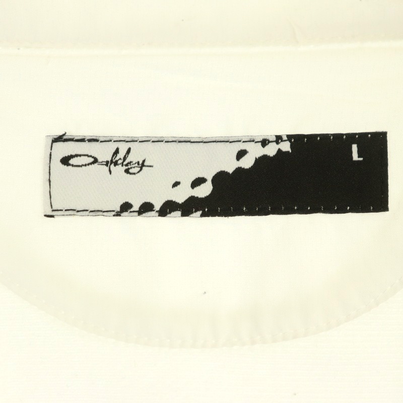 オークリー OAKLEY ジャケット ジップアップ スタンドカラー 半袖 パイピング ロゴ刺繍 L 白 ピンク ホワイト /AA ■OS ■GY01 レディース_画像3