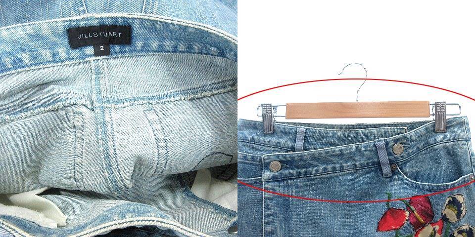  Jill Stuart JILL STUART Denim юбка Thai ловушка колено длина деформация дизайн asimeto Lee вышивка 2 бледно-голубой голубой женский 