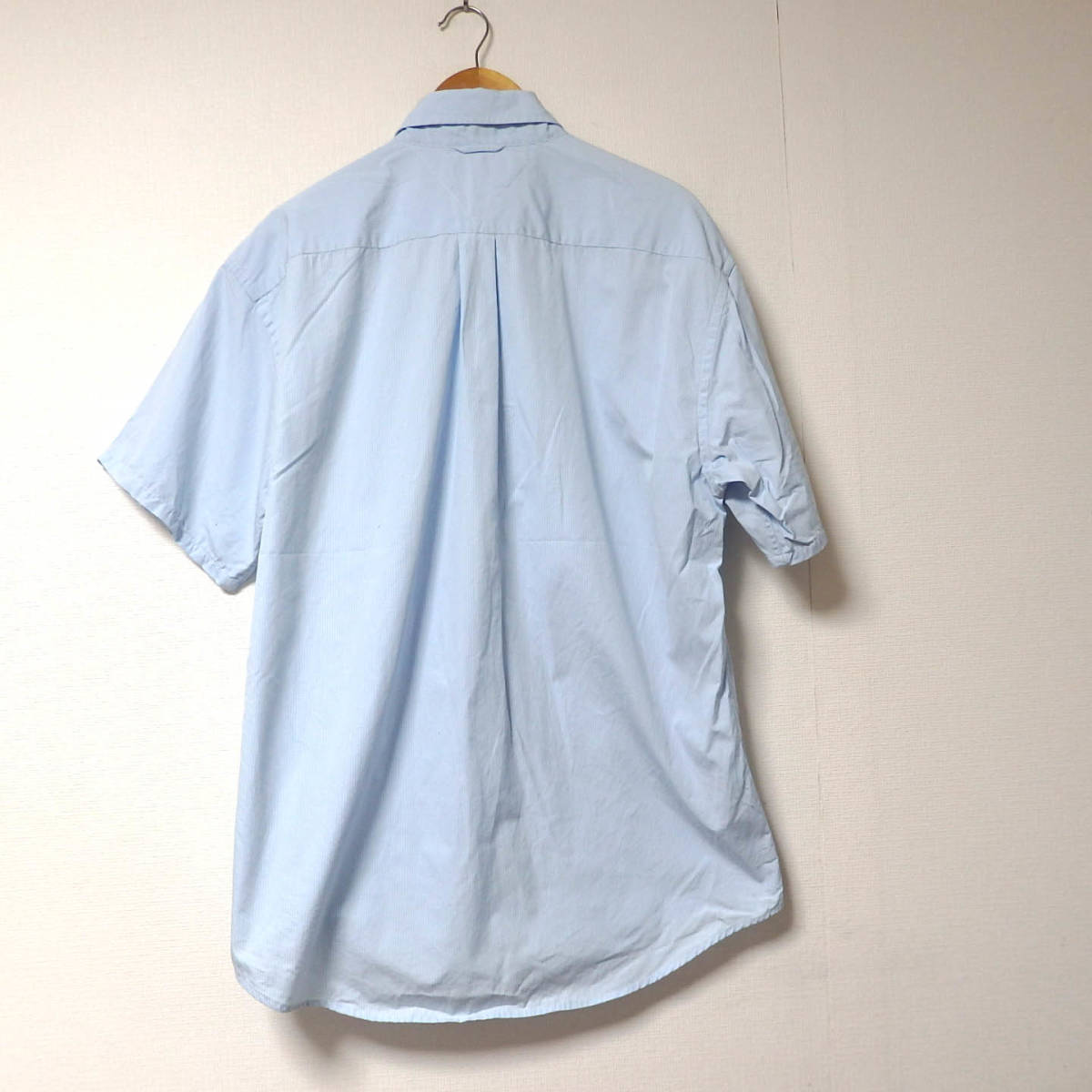 送料無料】トミーヒルフィガー半袖シャツ/BDシャツ 水色 Lサイズ TOMMY
