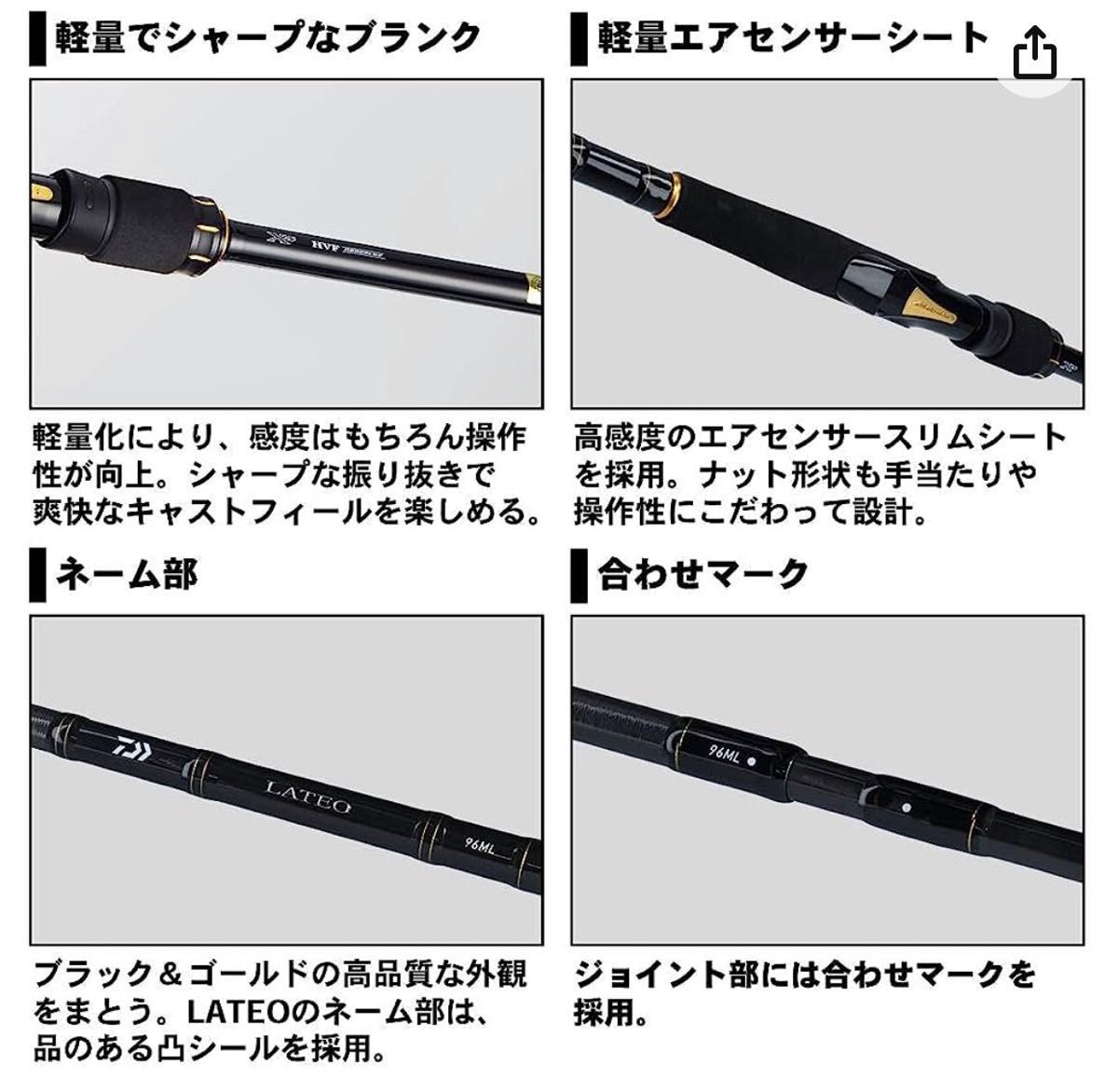 ダイワ ラテオR 96M 使用一回 美品 スピニングモデル 検索 シーバス