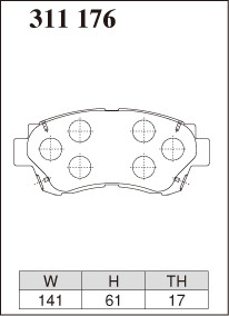 ディクセル ブレーキパッド Mタイプ フロント セリカ ST202C 311176 DIXCEL トヨタ_画像3