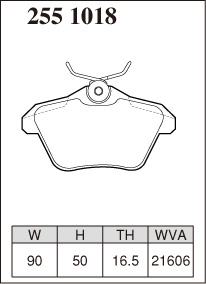 ディクセル ブレーキパッド R01タイプ リア アルファロメオ 166 936A1/936A2/936A11 2551018 DIXCEL_画像2