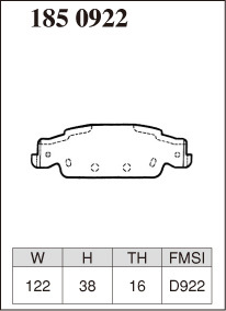 ディクセル ブレーキパッド Mタイプ リア キャデラック CTS AD32F/AD33G 1850922 DIXCEL_画像3