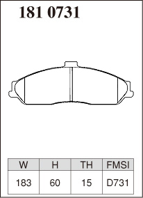 ディクセル ブレーキパッド Pタイプ フロント シボレー コルベット(C5) CY25E 1810731 DIXCEL CHEVROLET_画像3