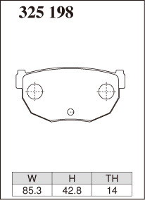 ディクセル ブレーキパッド Mタイプ リア シルビア S14/CS14 325198 DIXCEL 日産_画像3