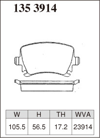 ディクセル ブレーキパッド Mタイプ リア フォルクスワーゲン ゴルフV 1KBAG/1KBLP 1353914 DIXCEL VOLKSWAGEN_画像3