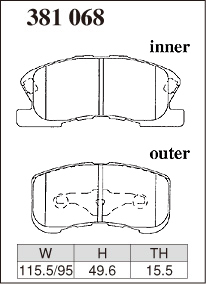 ディクセル ブレーキパッド Mタイプ フロント ストーリア M111S 381068 DIXCEL ダイハツ_画像3