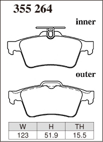  Dixcel brake pad Z type rear Ford Focus MP8MGD/MPBMGD/MPBM9D 355264 DIXCEL FORD