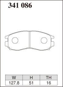 ディクセル ブレーキパッド Mタイプ フロント RVR N21W/N21WG/N28W/N28WG 341086 DIXCEL 三菱_画像3