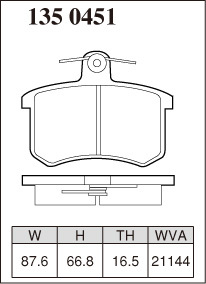 ディクセル ブレーキパッド ESタイプ リア アウディ 80 クアトロ(B3/B4) 1350451 DIXCEL AUDI_画像3