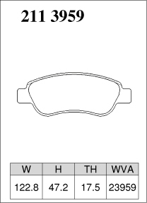 ディクセル ブレーキパッド Xタイプ フロント シトロエン C1 2113959 DIXCEL CITROEN_画像3