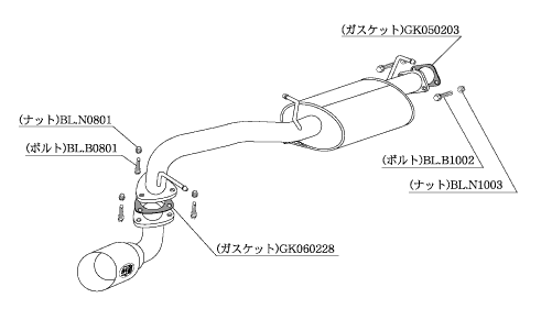 柿本改 マフラー カキモトR スポーツマフラー スズキ ワゴンR E-CT51S SS303 カキモト_画像2