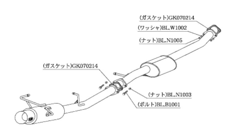 柿本改 マフラー ハイパーフルメガ N1+ Rev. スポーツマフラー 日産 スカイライン クーペ(2ドア) GF-ER34 N31354 カキモト_画像1