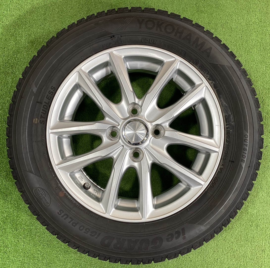 165/70R14 YOKOHAMA iceGUARD IG50 PLUS【2018年】(社外アルミホイール) 14X5J ET42 4H/100 4本セット！コンパクトカー等に_画像4