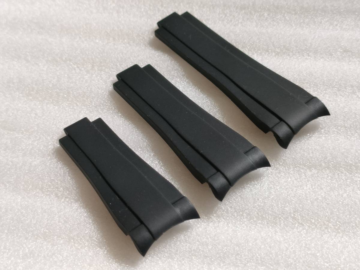 [ new goods ] wristwatch rubber belt Rolex correspondence bow type black 3 pcs set interchangeable goods 