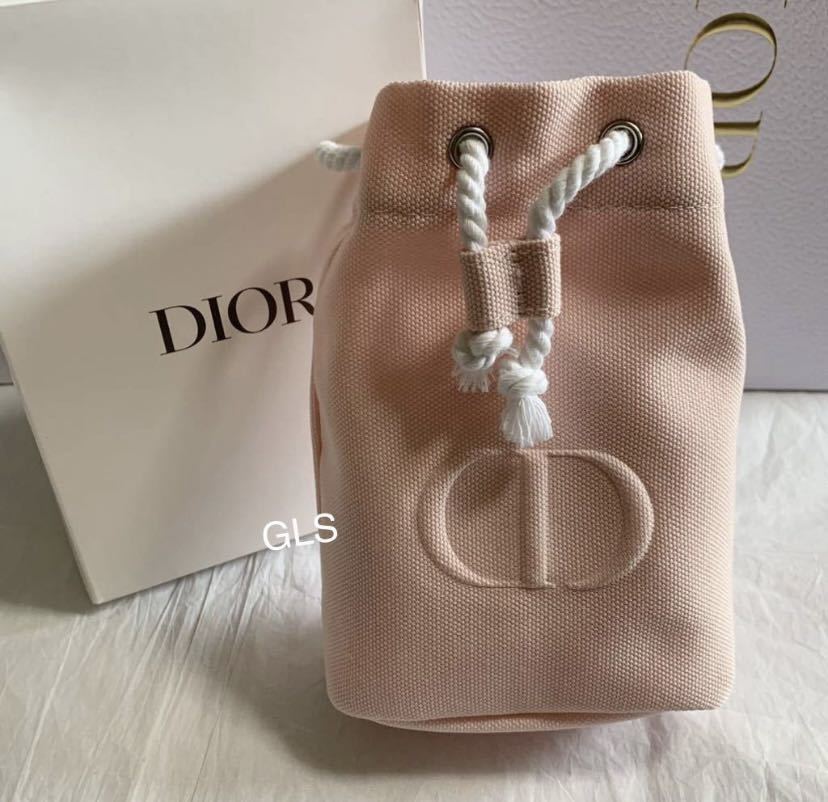 未使用本物 christian dior カプチュールトータル 巾着ポーチ ピンクノベルティ キャンバス ディオール 布地