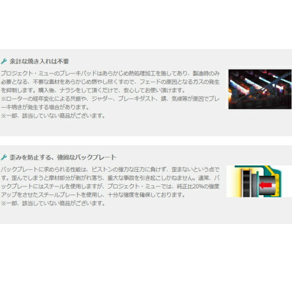 プロジェクトミューμ BESTOPブレーキパッドR用 ZC32Sスイフトスポーツ 11/12～_画像4