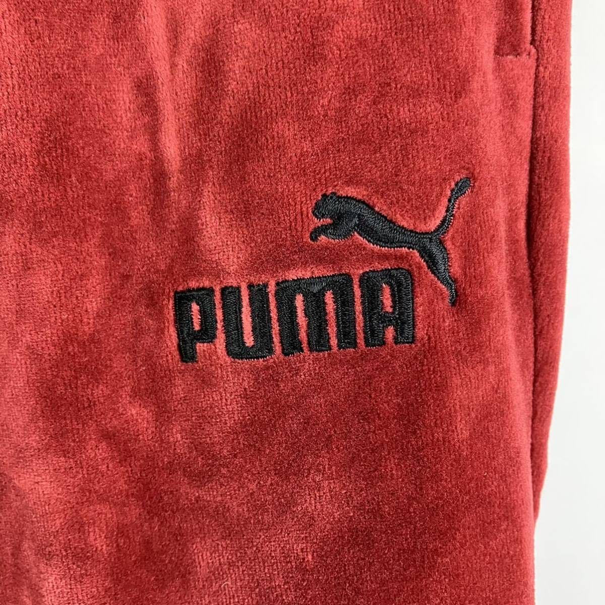 大きいサイズ PUMA プーマ スウェットパンツ メンズ XL 赤 ワインレッド カジュアル スポーツ トレーニング ウェア シンプル ベロア_画像4