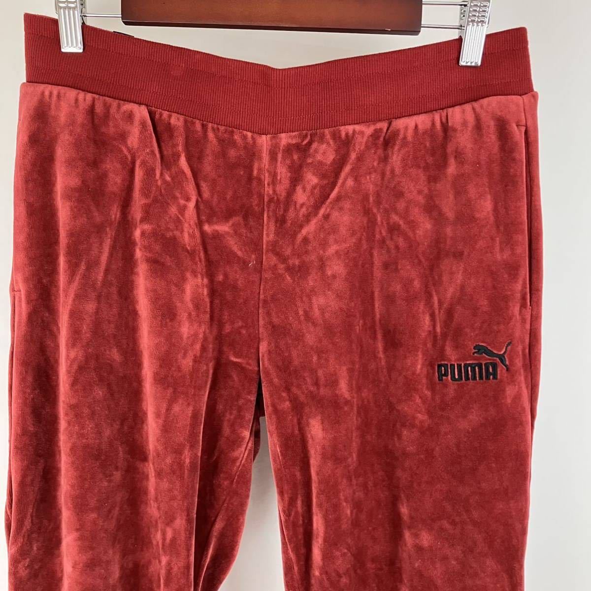 大きいサイズ PUMA プーマ スウェットパンツ メンズ XL 赤 ワインレッド カジュアル スポーツ トレーニング ウェア シンプル ベロア_画像3