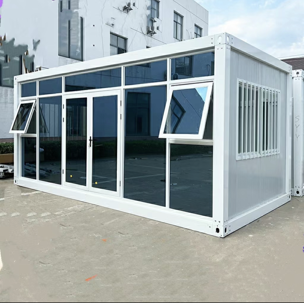  safe guarantee system completion! blue mi. connection construction type prefab house unit house temporary container house super house office work place store warehouse storage room temporary 