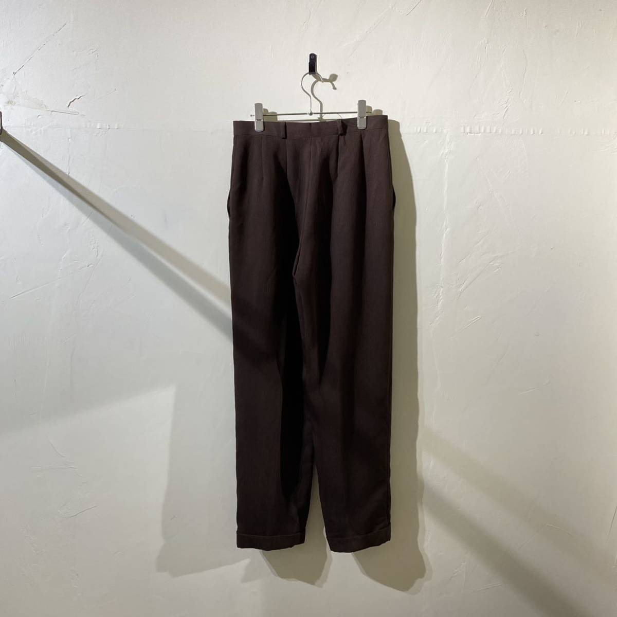 vintage rayon poly tuck slacks pants 古着 ビンテージ ルーマニア製 レーヨンスラックス ポリスラックス ワイドパンツ 90s 80s_画像8