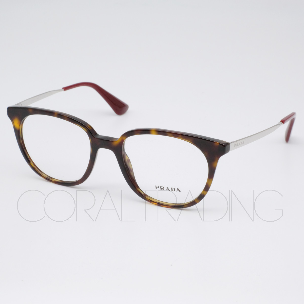 23388 新品本物 PRADA VPR13U べっ甲柄/シルバー/レッド プラダ セル