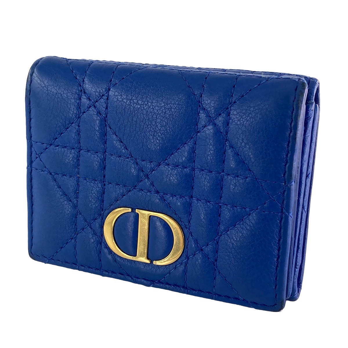 【中古】 Christian Dior クリスチャン・ディオール レディディオール コンパクト ウォレット 青 ブルー 23013196 AS_画像1