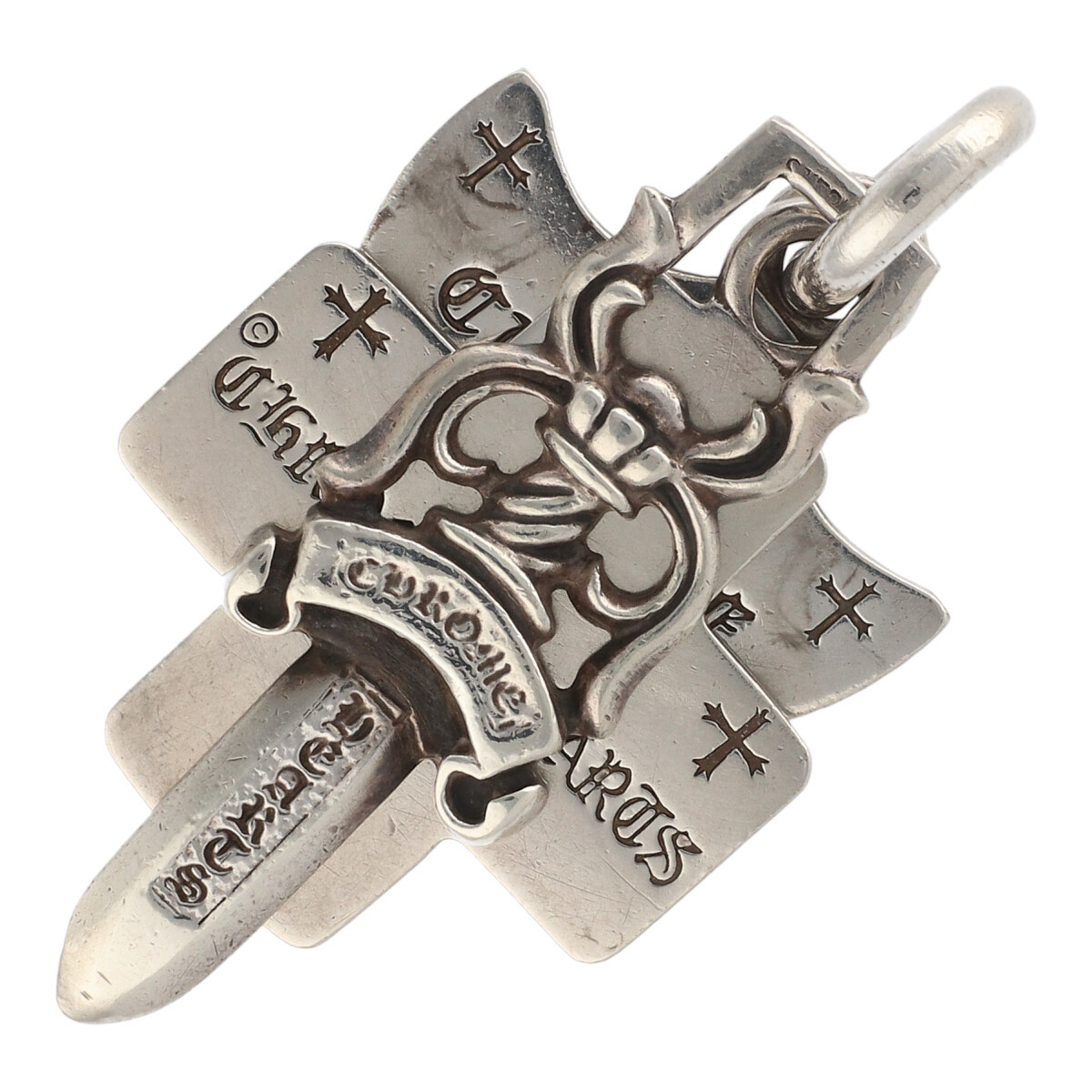 【中古】 CHROME HEARTS クロムハーツ 3トリンケッツ ペンダント ネックレス シルバー アクセサリー 22032484 AO