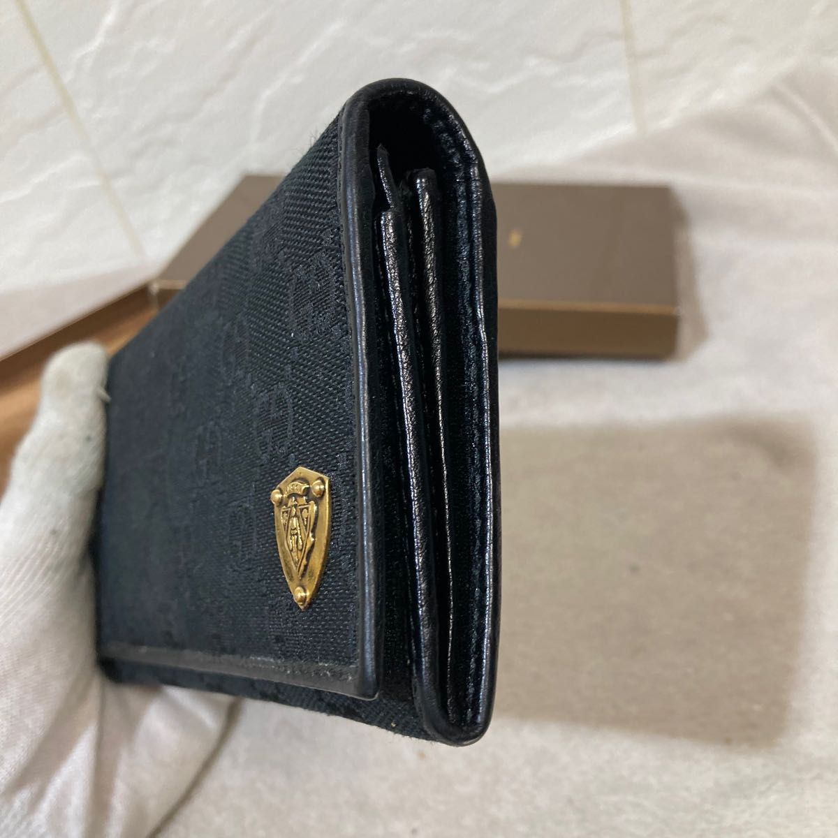 美品！GUCCI グッチ折り財布長財布ブラック