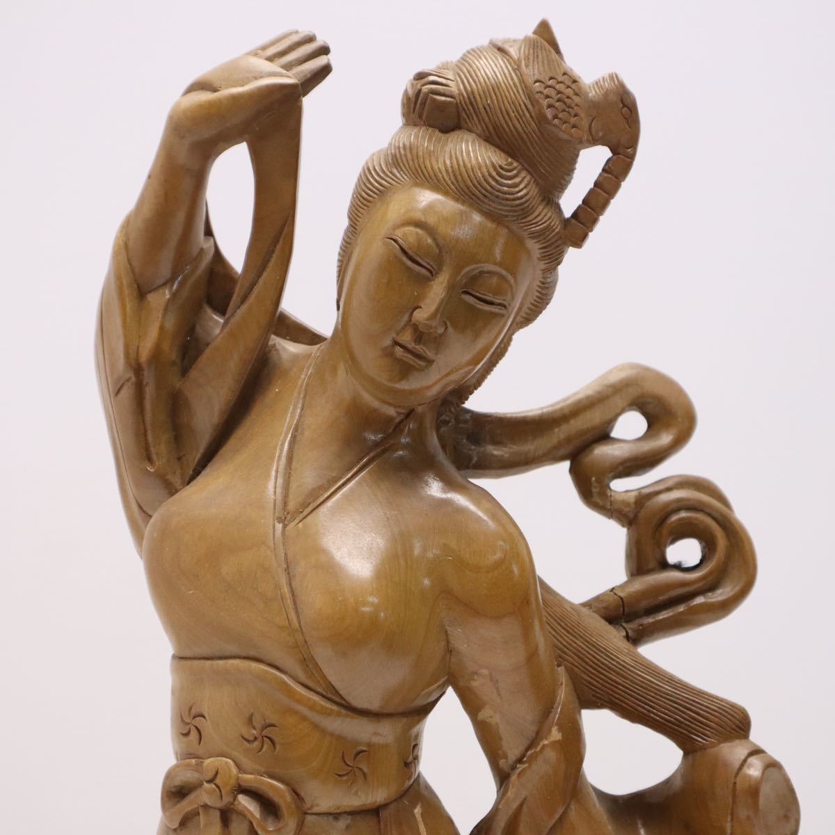 仏教美術 観音菩薩 仏像 木彫 美術品 置物　_画像5