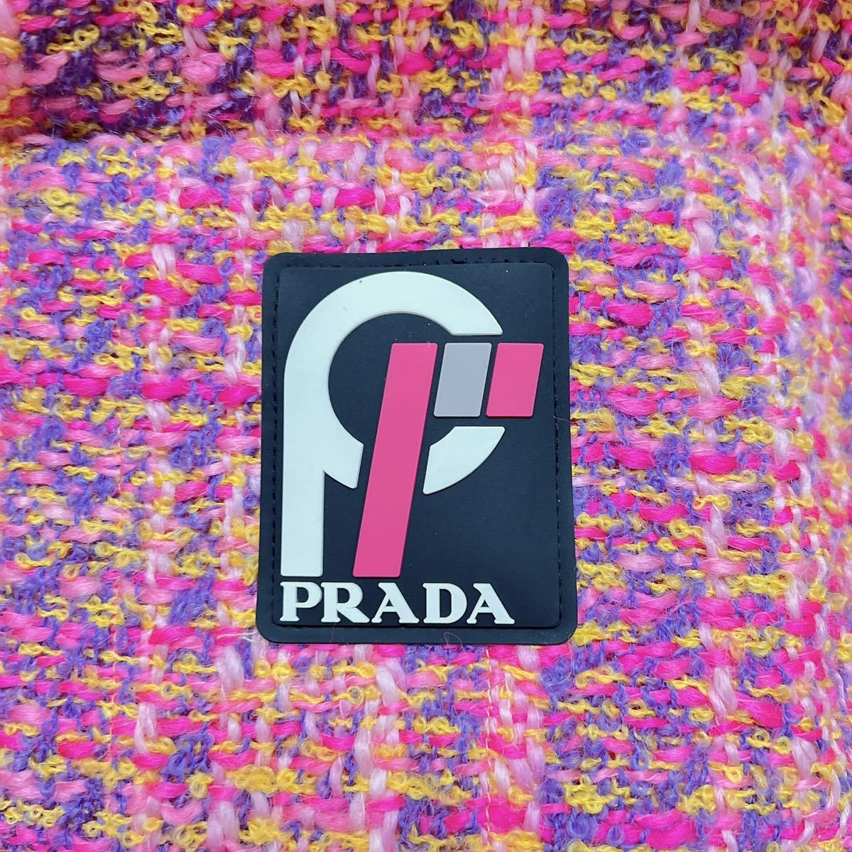 [PRADA] wool pink tweed cotton inside jacket 38