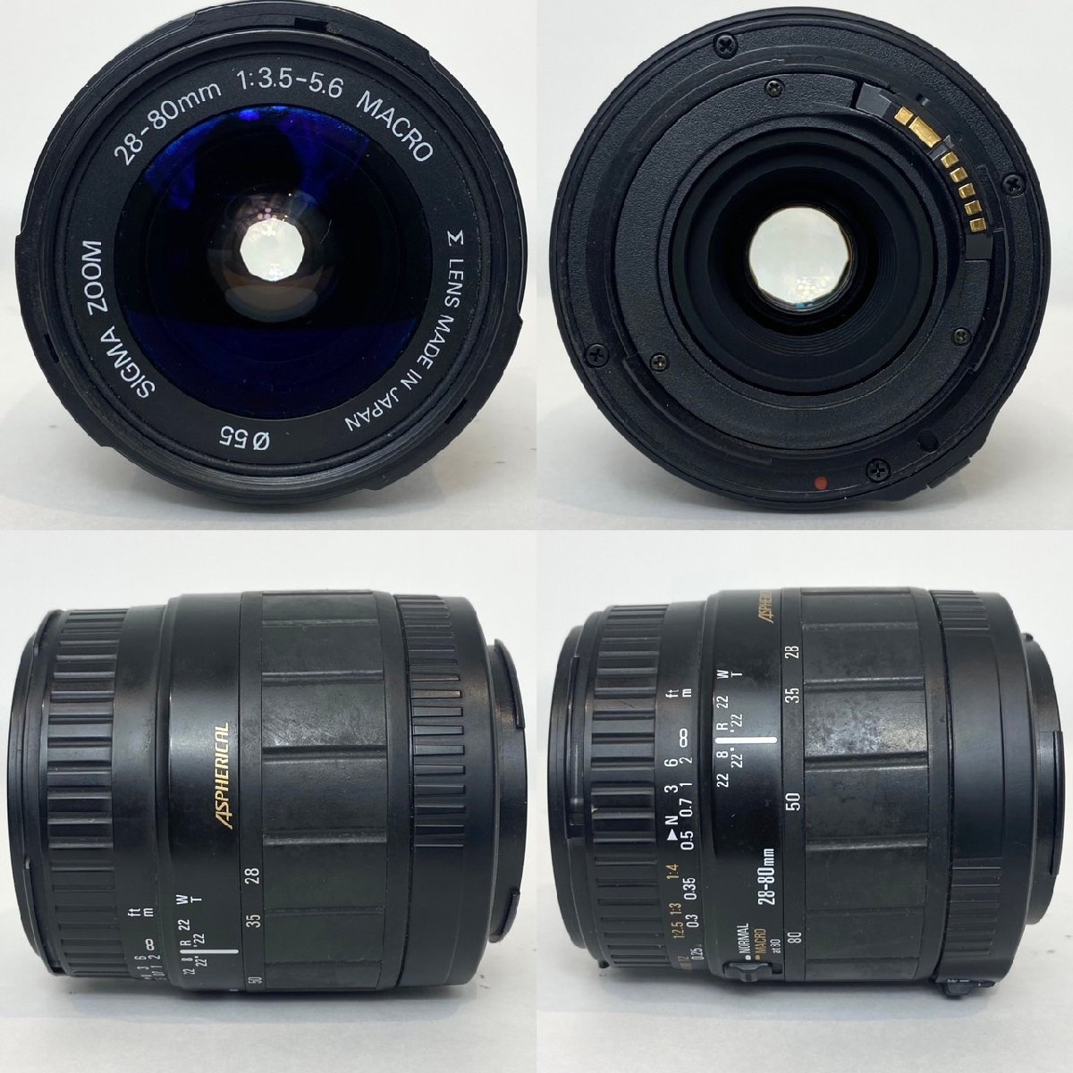 中古品 動作未確認 Canon EOS Kiss LENS SIGMA ZOOM 28-80㎜ 1:3.5-5.6 MACRO カメラレンズ 現状品お渡し レンズキャップ 部品取り S1563_画像9