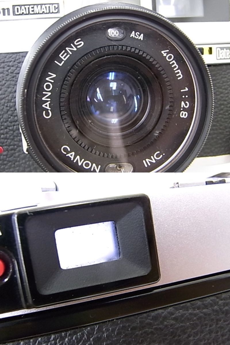 e10103　Canon DATEMATIC 40mm 1:2.8 キャノン デートマチック フィルムカメラ シャッターNG ジャンク品_画像7