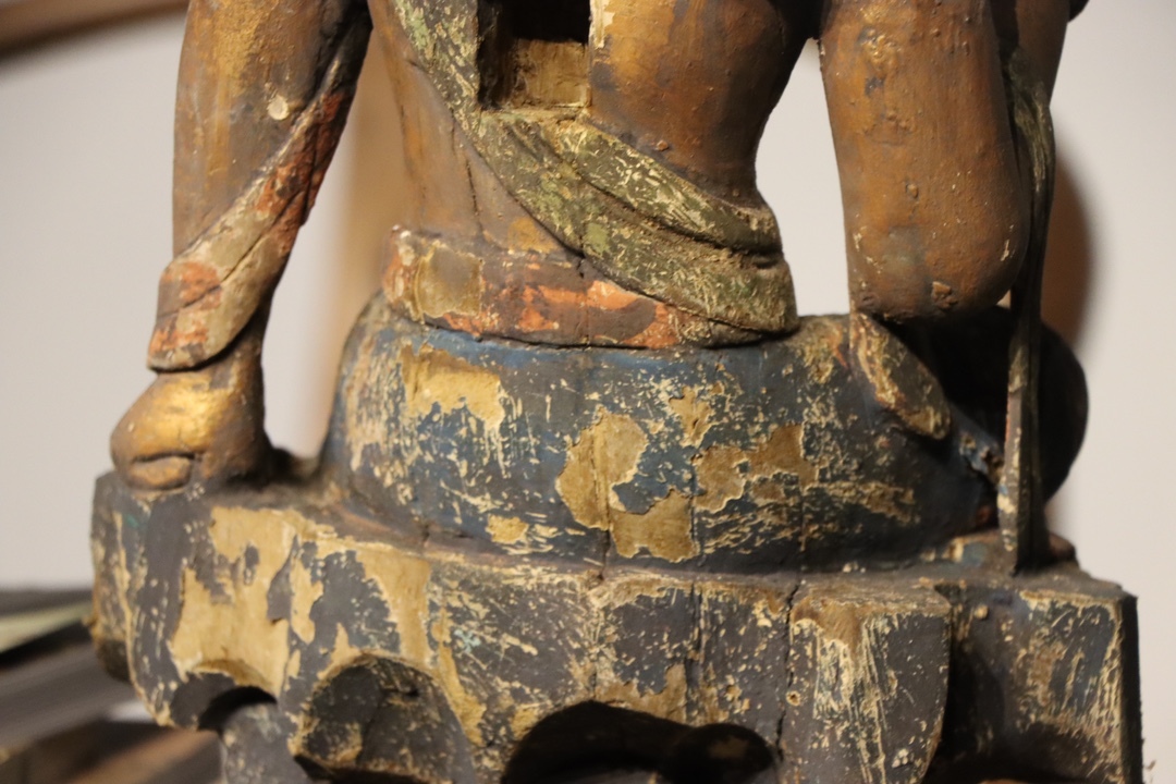 ◇旧蔵◇古美術中国古玩清代古楠木彫刻自在観音菩薩坐像置物擺件古賞物