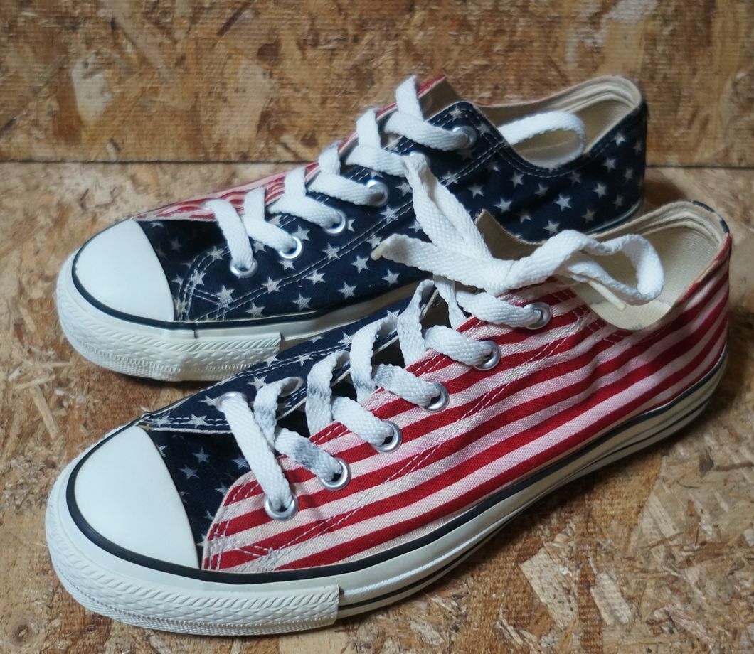 CONVERSE Made Under License From Converse INC. U.S.A US7.5 コンバース　星条旗柄　アメリカ柄