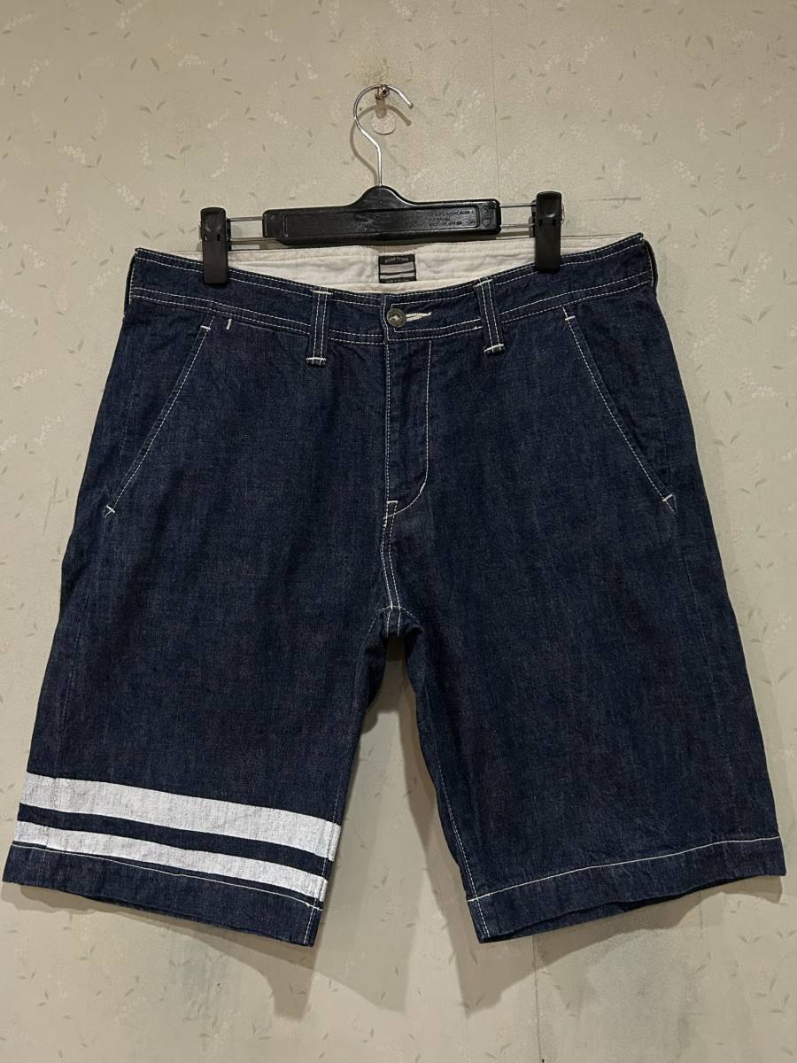 ※桃太郎ジーンズ 出陣 MOMOTAROJEANS セルビッチ ハーフ ショート デニムパンツ 日本製 濃紺 30 　　　 BJBC.G