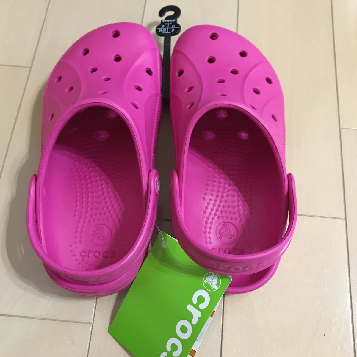 送料無料 未使用 クロックス　crocs レインクロッグ キッズ 21㎝ ピンク_画像1