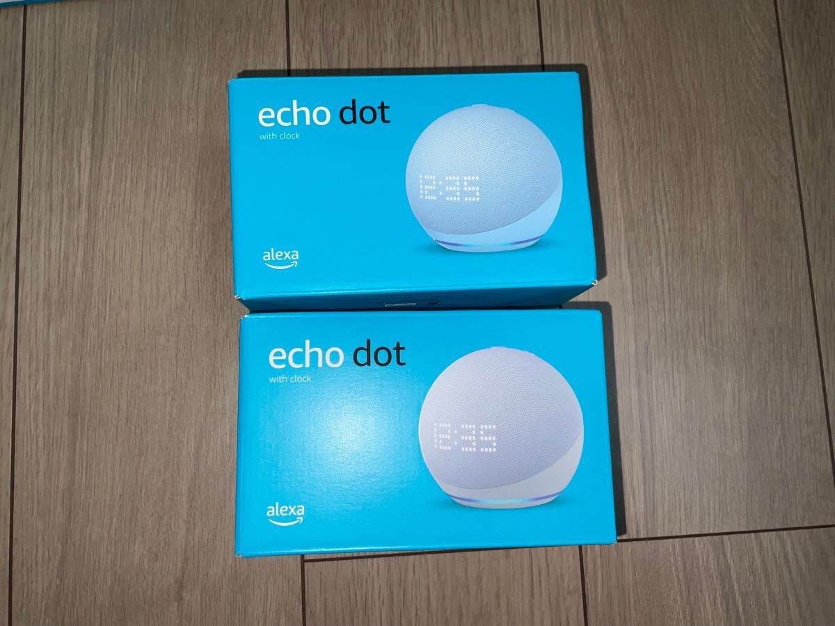 Echo Dot with clock エコードット第5世代 ブルー ホワイト 2個