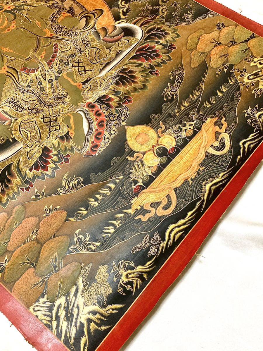 西蔵 タンカ　肉筆　絹本　仏画　菩薩　チベット密教　仏教美術　シャカ