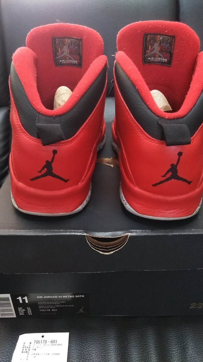 NIKE AIR JORDAN10 RETRO 30TH　gym-red 100%本物 size11 29cm 中古品　黒タグあり　赤　美中古 _画像3