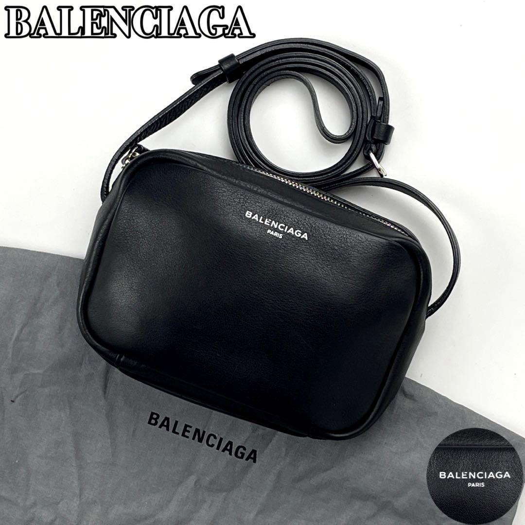 【美品】BALENCIAGA バレンシアガ ショルダーバッグ カメラバッグ エブリデイ EVERYDAY 斜め掛け クロスボディ カーフレザー 黒  ブラック