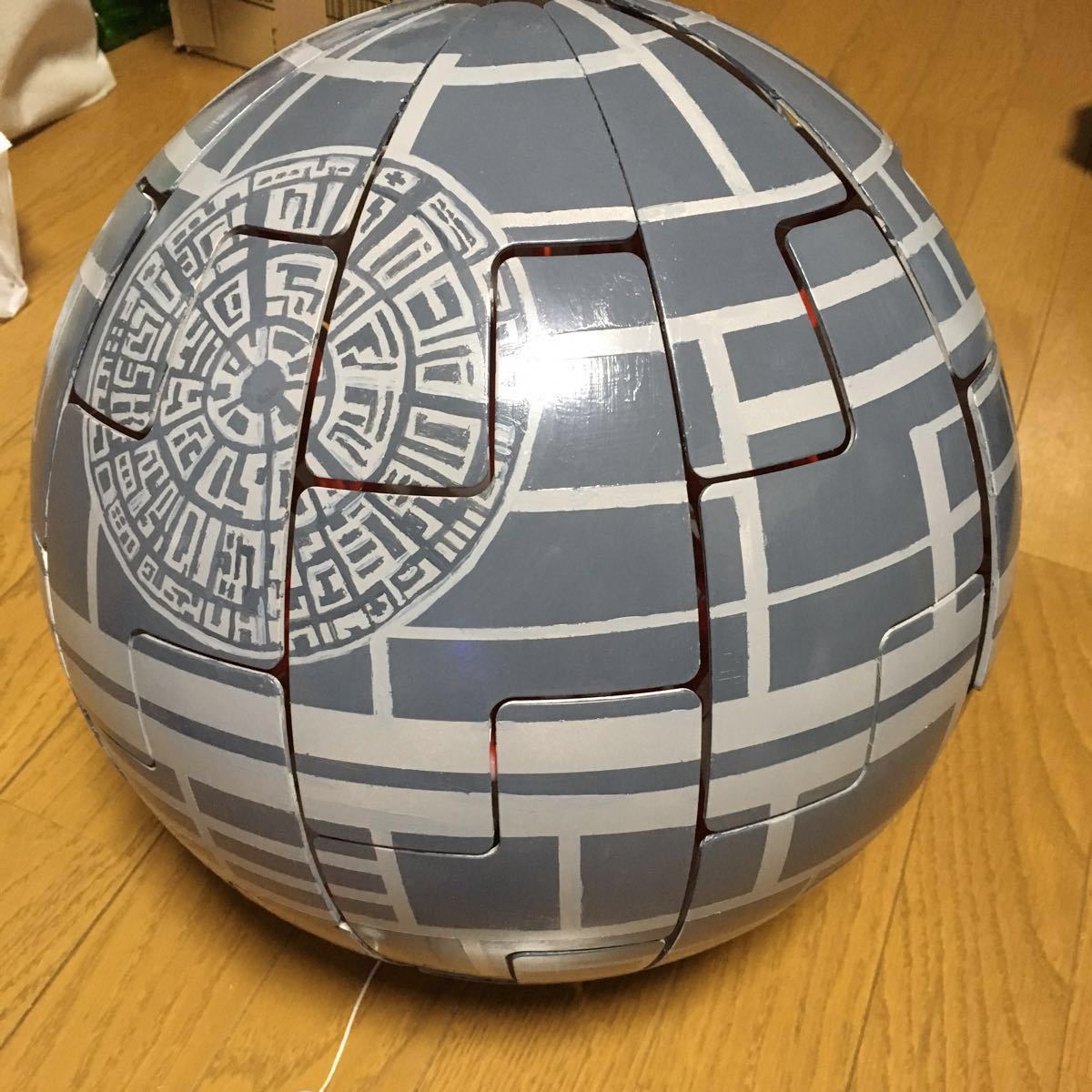 ハンドメイド デス・スター IKEA ペンダント ランプ PS 2014 オレンジ 35cm スターウォーズ DIY シーリングライト デザイン star wars_画像1