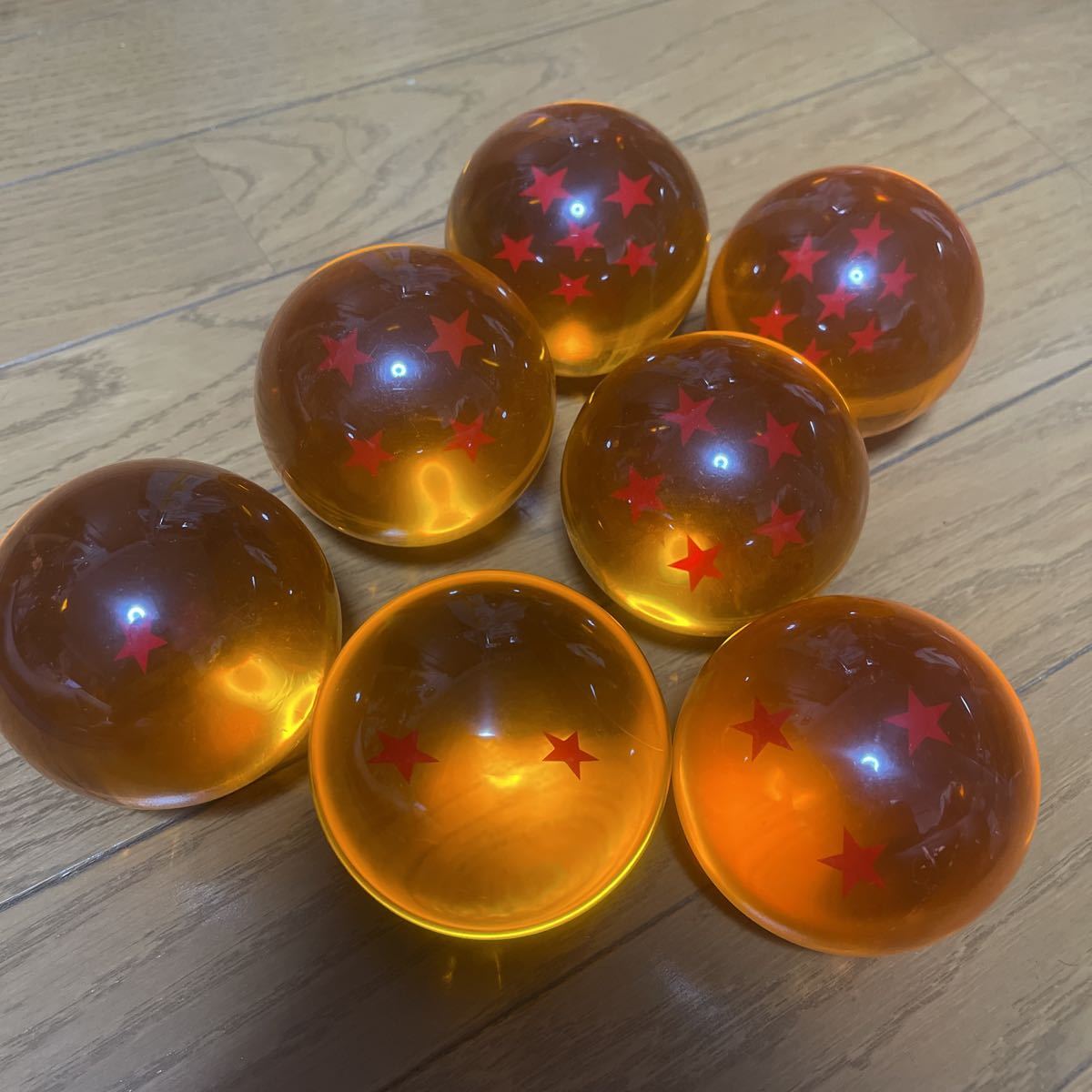 ドラゴンボール 全7個セット 1/1 実物大 直径約7センチ ボール フィギュアDRAGON BALL 神龍 シェンロン アクリル プラスチック デカい