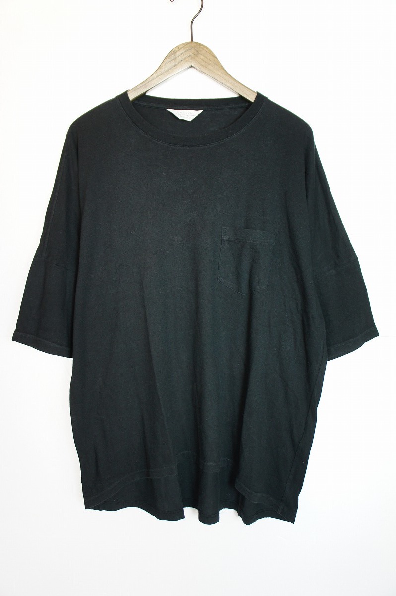 15SS UNUSEDアンユーズド US0927 Oversized T-Shirt ビッグシルエット オーバーサイズ ポケット Tシャツ 半袖カットソー 黒130N_画像1