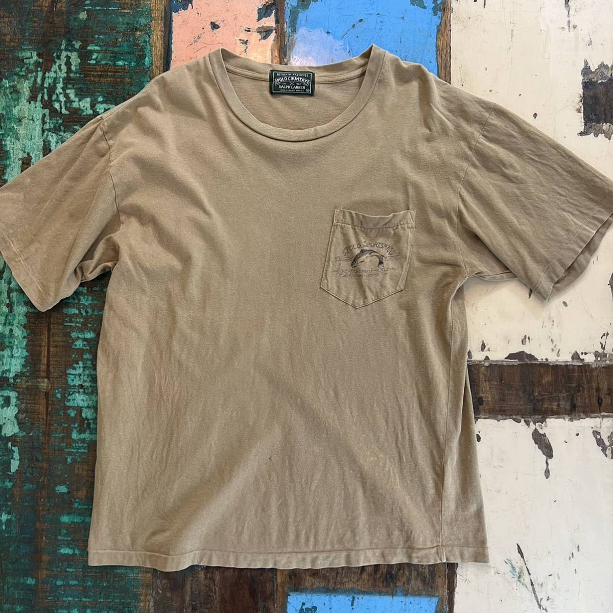 90's POLO COUNTRY USA製 ポケットTシャツ M Ralph Lauren SPORTS ポロカントリー フィッシング ポケT サイズM