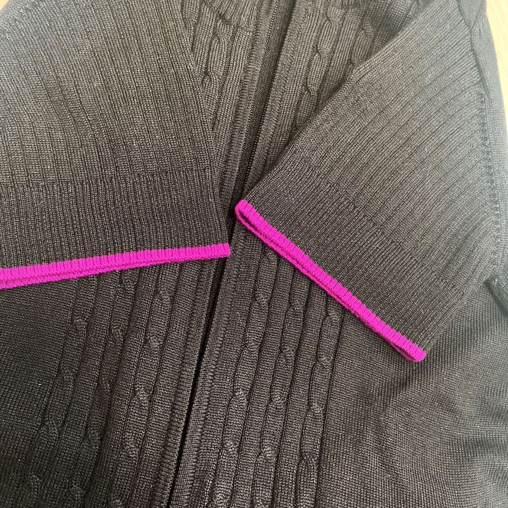  прекрасный товар Adidas adidas TaylorMade Zip Golf одежда женский вязаный блузон короткий рукав вязаный черный XS карман 