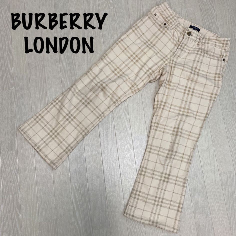 公式】 ベージュ チェック柄 LONDON BURBERRY アンクル丈 アンクル